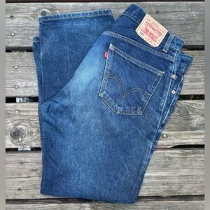 Levi's Men's Dark Blue Straight-Leg Denim Jeans